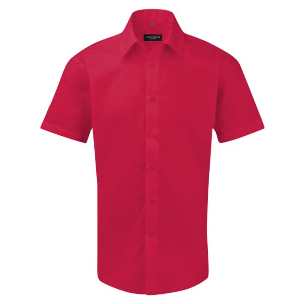 Short sleeve polycotton easycare tailored poplin shirt Vignette