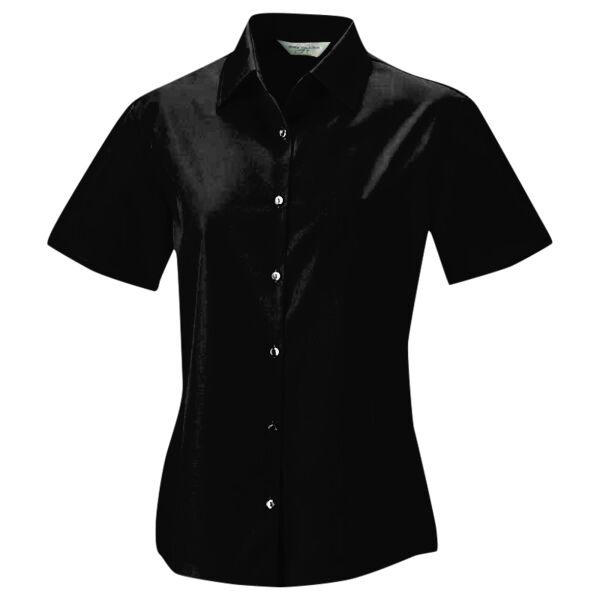 Women's short sleeve pure cotton easycare poplin shirt Vignette