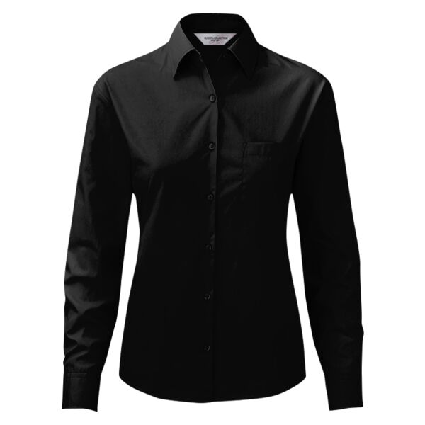 Women's long sleeve 100% cotton poplin shirt Vignette