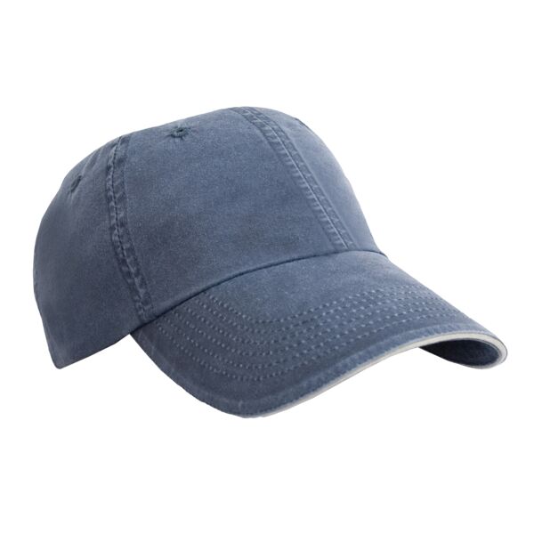 Washed fine line cotton cap with sandwich peak Vignette
