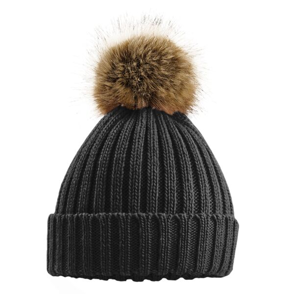 Fur pop pom chunky beanie Vignette