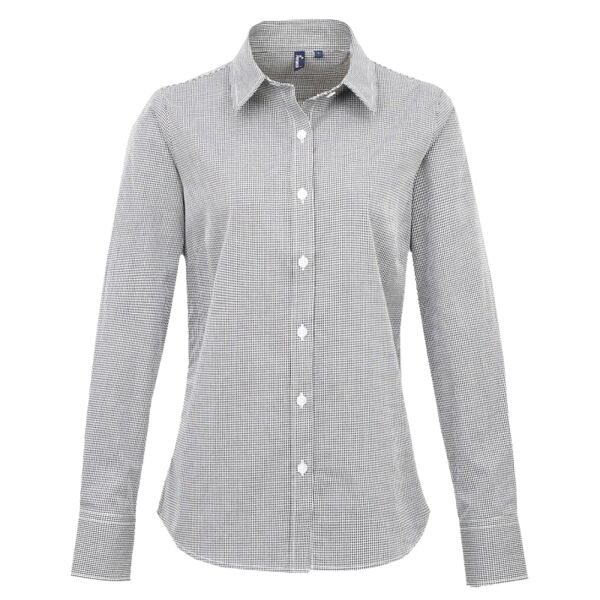Women's Microcheck (Gingham) long sleeve cotton shirt Vignette