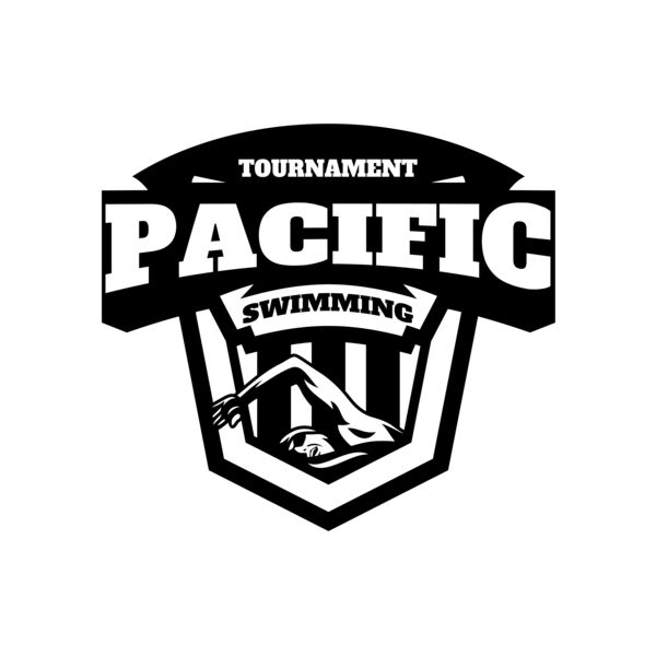 Pacific Swimming Tournament logo template Vignette