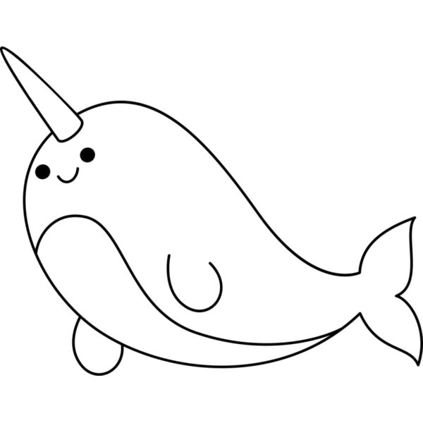 Narwhal   Clipart 2 Vignette