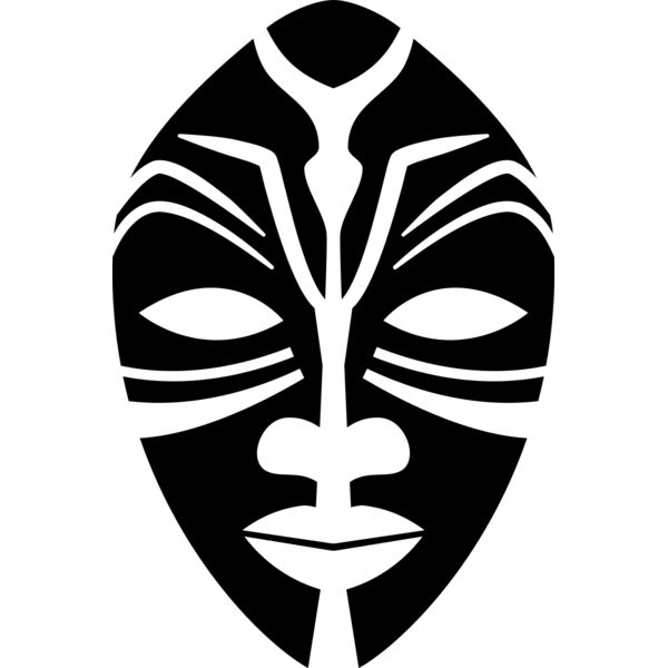 Maori Tribal Mask Vignette