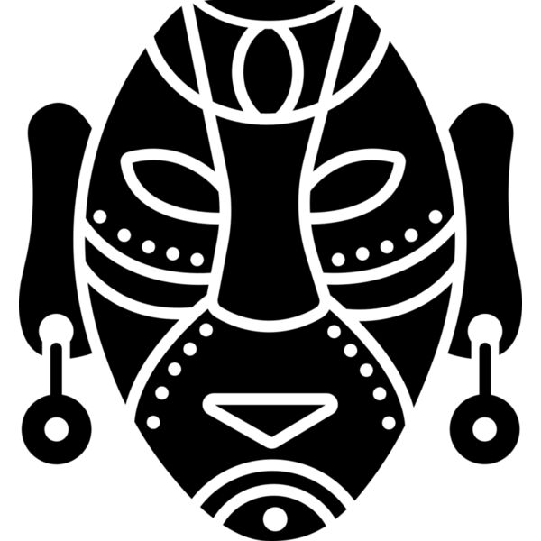 African Tribal Mask Vignette