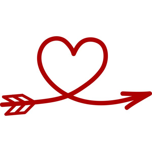 Red heart with arrow Vignette