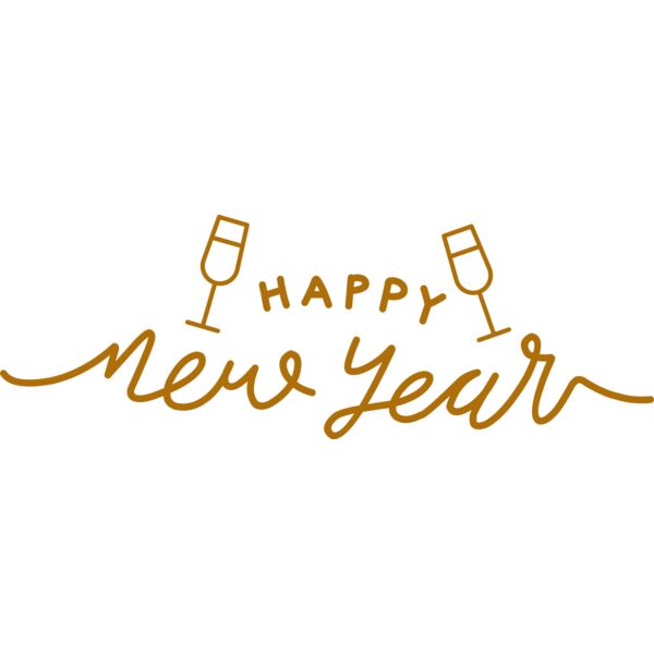 New Year and Wine Glass Vignette