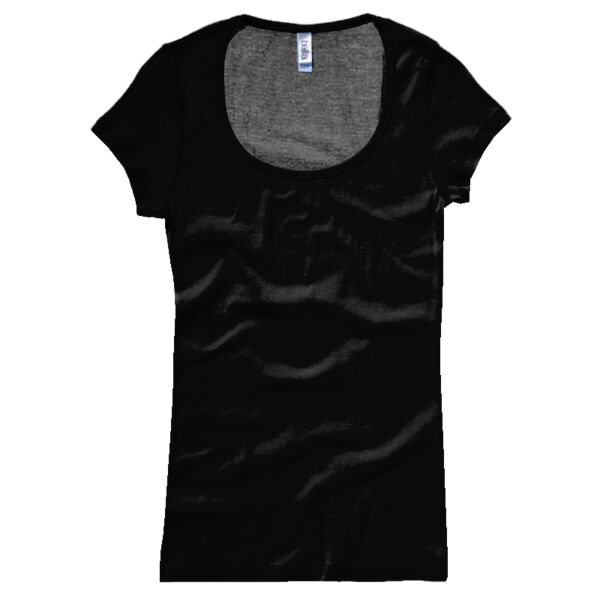 Sheer Rib Scoop Neck T-shirt Vignette