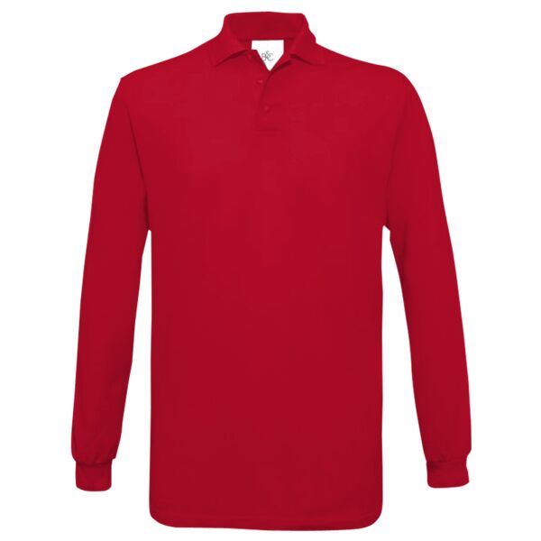 Polo Safran manches longues, finement piqué, de marque B&C Collection. Vignette