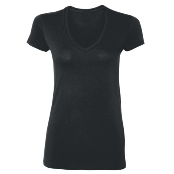 Ladies’  4.5 oz. SoftStyle Junior Fit V-Neck T-Shirt Vignette