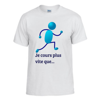 T-shirt Humour - Je cours plus vite que... Vignette