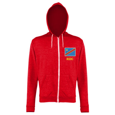 Sweat Capuche brodé; drapeau RDC personnalisable Vignette