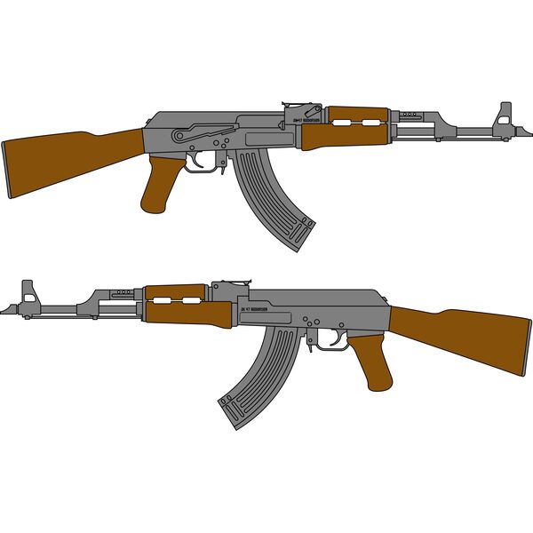 radioflyer AK 47 Rifle Vector Drawing Thumbnail