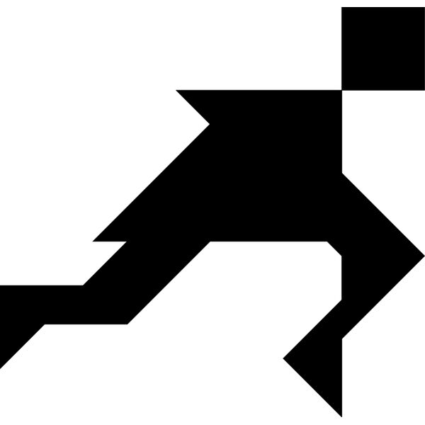 Tangram shape people 06 black Vignette