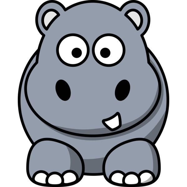 StudioFibonacci Cartoon hippo Vignette