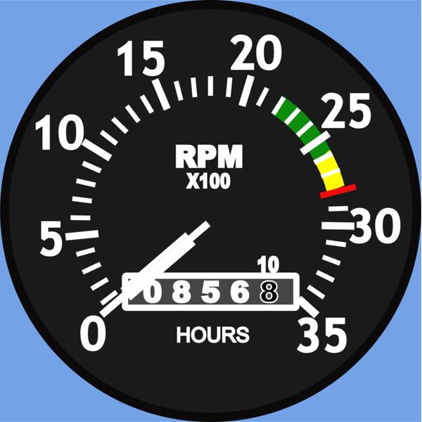 Startright Cessna Type Aircraft Tachometer Vignette