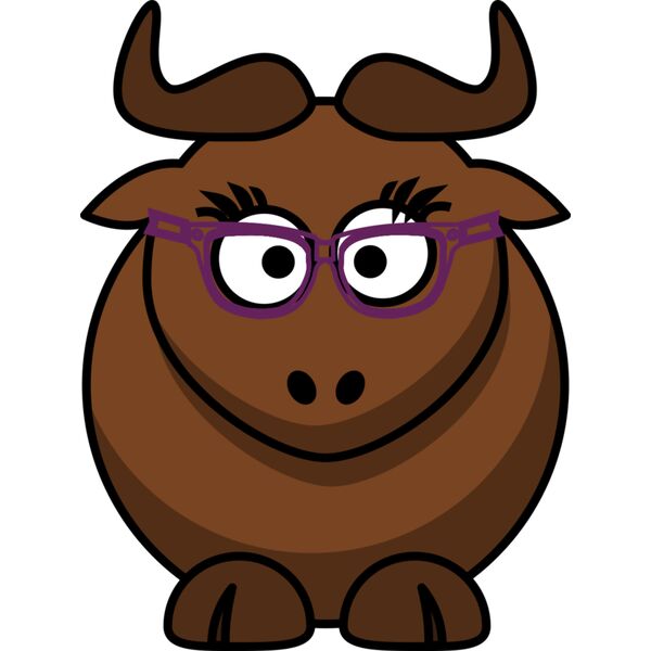 Cartoon gnu nerdycute Vignette