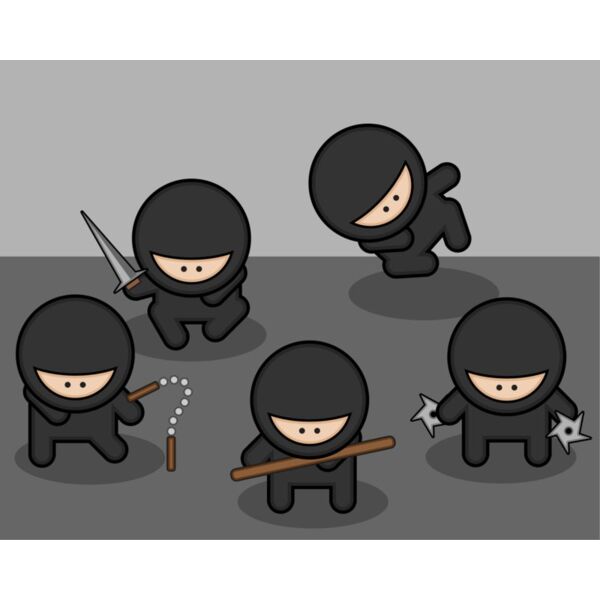 StudioFibonacci Cartoon ninjas Vignette