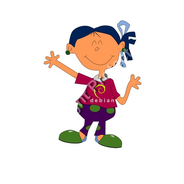 cartoon girl Vignette