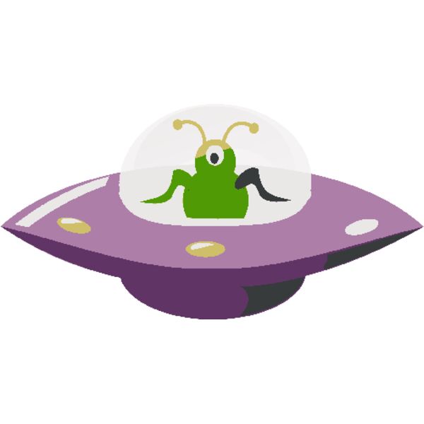 rg1024 UFO in cartoon style Vignette