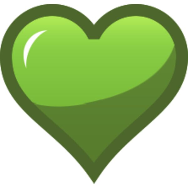 green heart Vignette