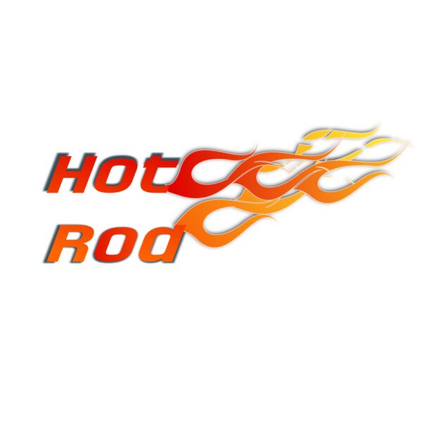 hot rod text illustration Vignette
