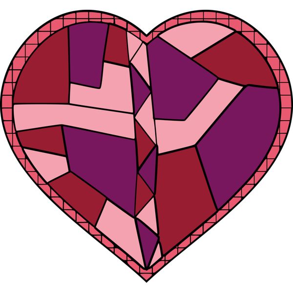 Stained Glass Heart Vignette