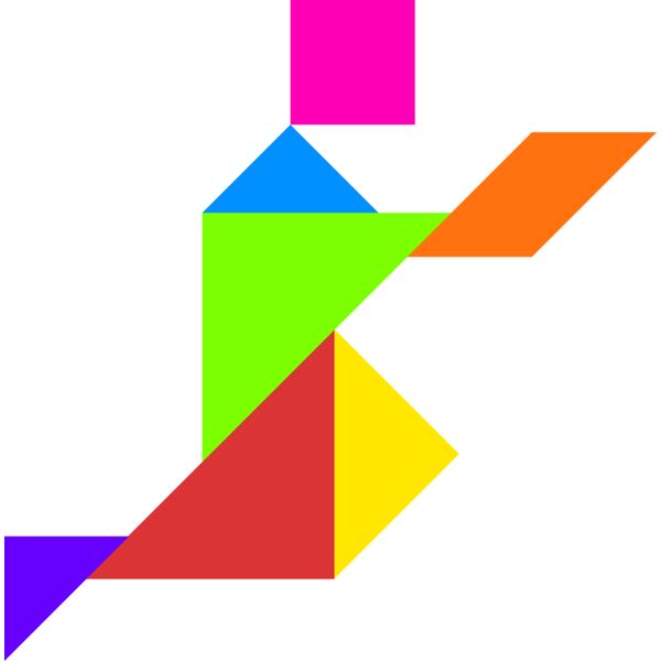 Tangram shape people 51 Vignette