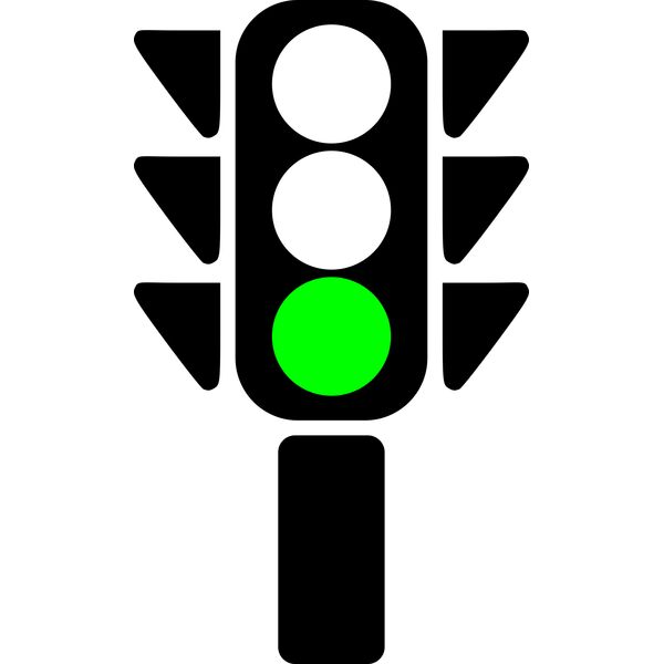 traffic semaphore silhouette green Vignette