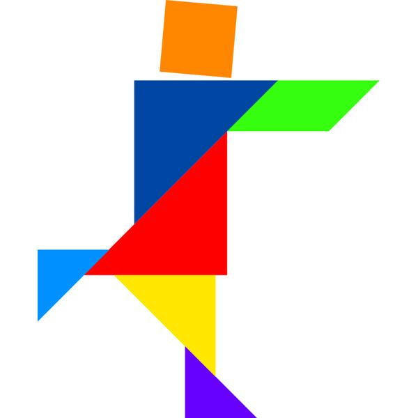 Tangram shape people 47 Vignette
